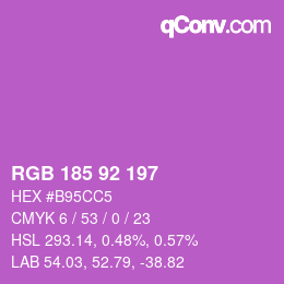 Color code: RGB 185 92 197 | qconv.com