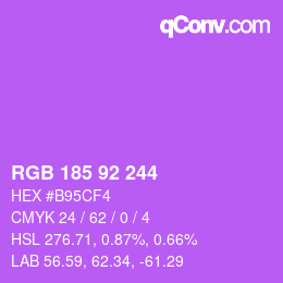 カラーコード: RGB 185 92 244 | qconv.com