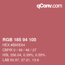 Color code: RGB 185 94 100 | qconv.com