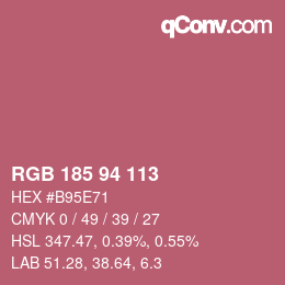 Color code: RGB 185 94 113 | qconv.com
