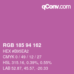 Color code: RGB 185 94 162 | qconv.com