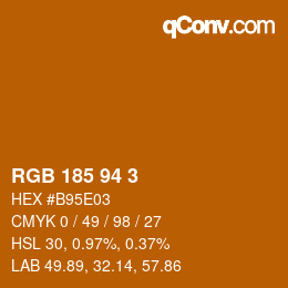 カラーコード: RGB 185 94 3 | qconv.com