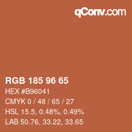 カラーコード: RGB 185 96 65 | qconv.com