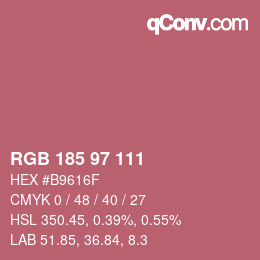 Color code: RGB 185 97 111 | qconv.com