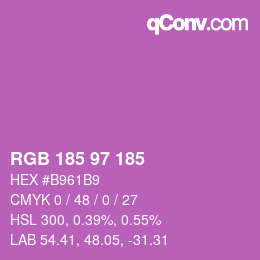 Color code: RGB 185 97 185 | qconv.com