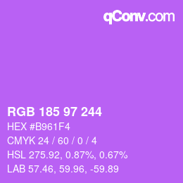 カラーコード: RGB 185 97 244 | qconv.com