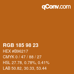 Color code: RGB 185 98 23 | qconv.com