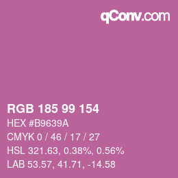 Color code: RGB 185 99 154 | qconv.com