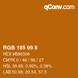 Color code: RGB 185 99 8 | qconv.com