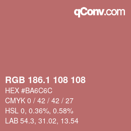 カラーコード: RGB 186.1 108 108 | qconv.com