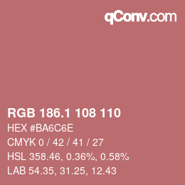 カラーコード: RGB 186.1 108 110 | qconv.com