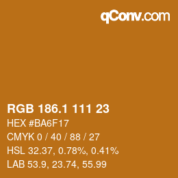 カラーコード: RGB 186.1 111 23 | qconv.com