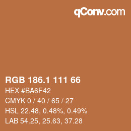 カラーコード: RGB 186.1 111 66 | qconv.com