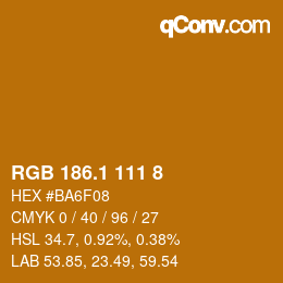 カラーコード: RGB 186.1 111 8 | qconv.com