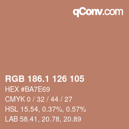 カラーコード: RGB 186.1 126 105 | qconv.com