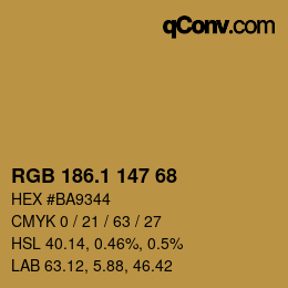 カラーコード: RGB 186.1 147 68 | qconv.com