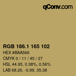 カラーコード: RGB 186.1 165 102 | qconv.com