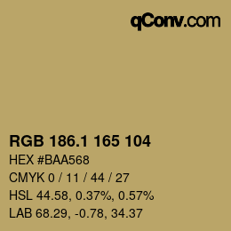 カラーコード: RGB 186.1 165 104 | qconv.com