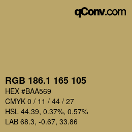カラーコード: RGB 186.1 165 105 | qconv.com