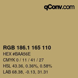 カラーコード: RGB 186.1 165 110 | qconv.com