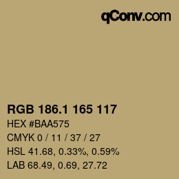 カラーコード: RGB 186.1 165 117 | qconv.com