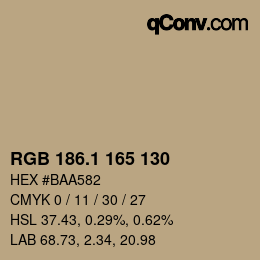 カラーコード: RGB 186.1 165 130 | qconv.com