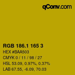 カラーコード: RGB 186.1 165 3 | qconv.com