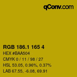 カラーコード: RGB 186.1 165 4 | qconv.com