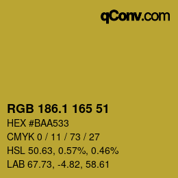 カラーコード: RGB 186.1 165 51 | qconv.com