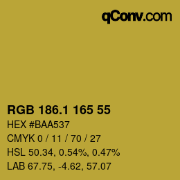カラーコード: RGB 186.1 165 55 | qconv.com