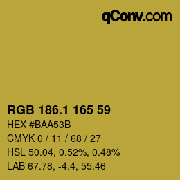カラーコード: RGB 186.1 165 59 | qconv.com