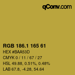 カラーコード: RGB 186.1 165 61 | qconv.com
