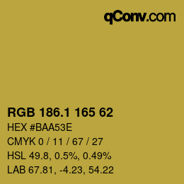 カラーコード: RGB 186.1 165 62 | qconv.com