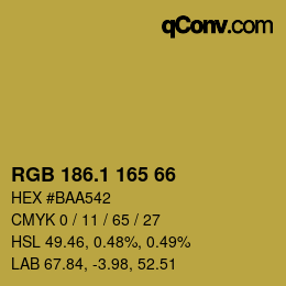 カラーコード: RGB 186.1 165 66 | qconv.com