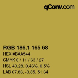 カラーコード: RGB 186.1 165 68 | qconv.com
