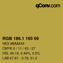 カラーコード: RGB 186.1 165 69 | qconv.com