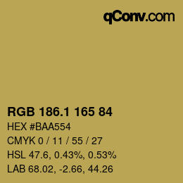 カラーコード: RGB 186.1 165 84 | qconv.com