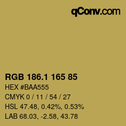 カラーコード: RGB 186.1 165 85 | qconv.com
