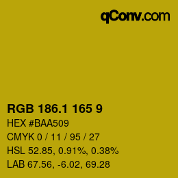 カラーコード: RGB 186.1 165 9 | qconv.com