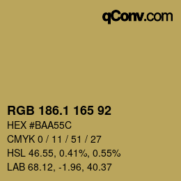 カラーコード: RGB 186.1 165 92 | qconv.com