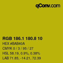 カラーコード: RGB 186.1 180.8 10 | qconv.com