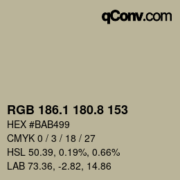 Color code: RGB 186.1 180.8 153 | qconv.com