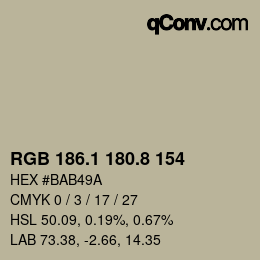 Color code: RGB 186.1 180.8 154 | qconv.com