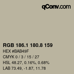 Color code: RGB 186.1 180.8 159 | qconv.com