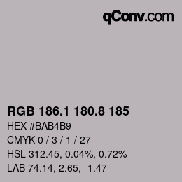 Color code: RGB 186.1 180.8 185 | qconv.com