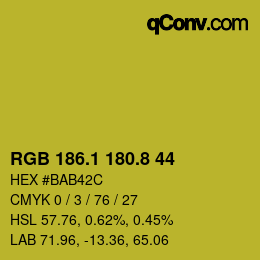 カラーコード: RGB 186.1 180.8 44 | qconv.com