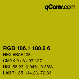 カラーコード: RGB 186.1 180.8 6 | qconv.com