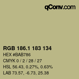 カラーコード: RGB 186.1 183 134 | qconv.com