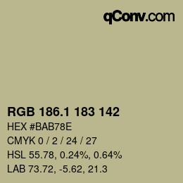 カラーコード: RGB 186.1 183 142 | qconv.com