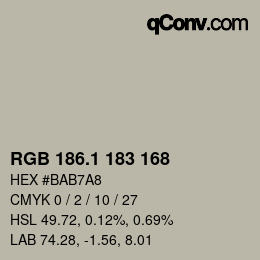 カラーコード: RGB 186.1 183 168 | qconv.com